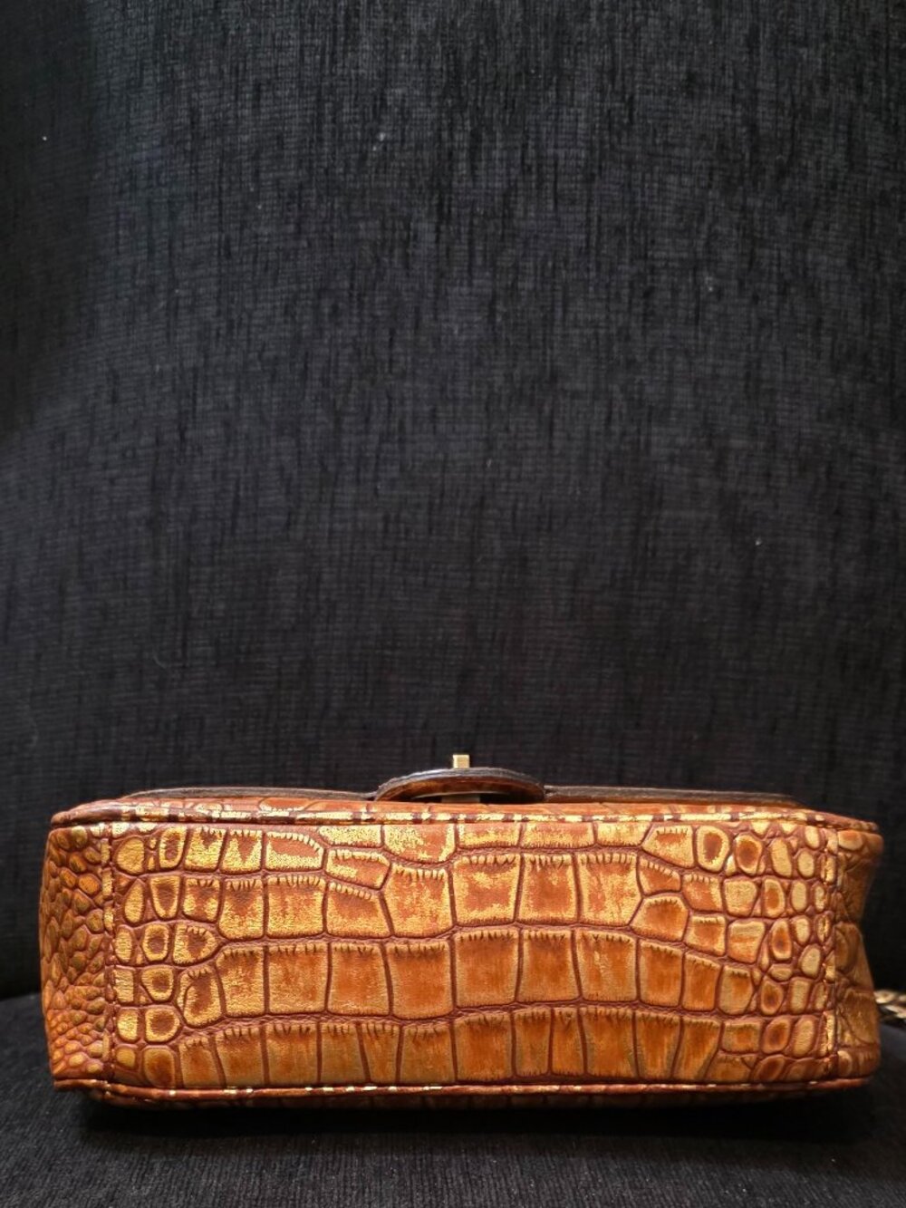 Patricia Nash Lorenza Metallic Gold Tan Brown Leather Bag - Picture 5 of 8